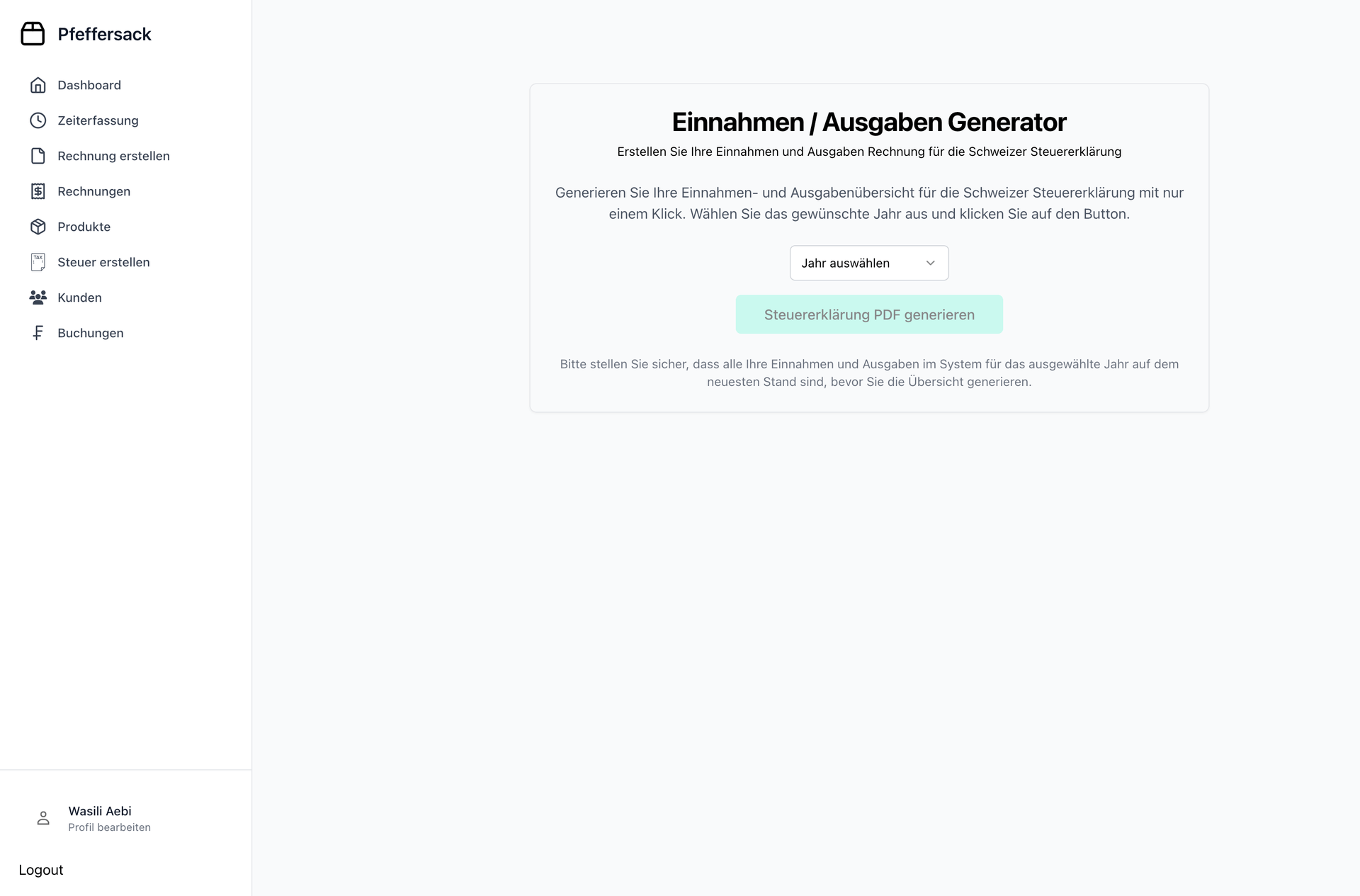 Steuererklärung vorbereitet